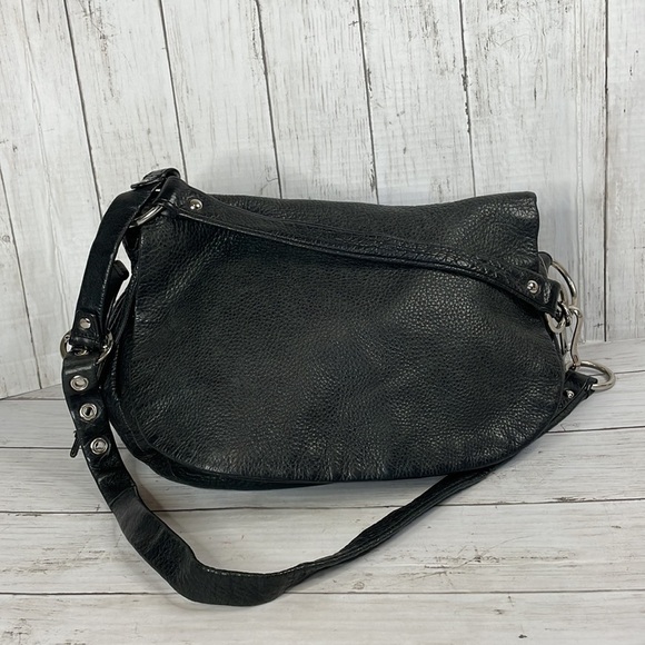 Coach Black Pebbled Leather Foldover Convertible Saddlebag Crossbody/Shoulderbag - Picture 8 of 11